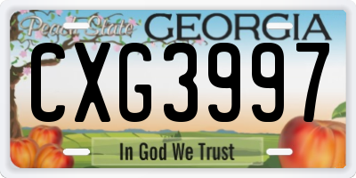 GA license plate CXG3997