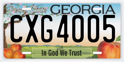 GA license plate CXG4005