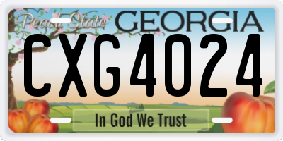 GA license plate CXG4024