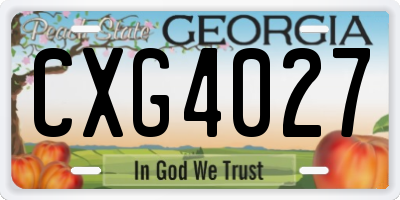 GA license plate CXG4027