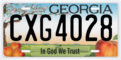 GA license plate CXG4028