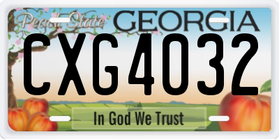 GA license plate CXG4032