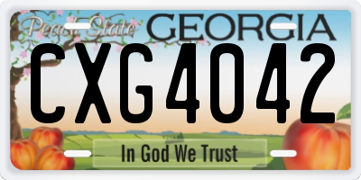 GA license plate CXG4042