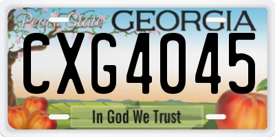 GA license plate CXG4045