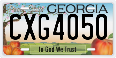 GA license plate CXG4050