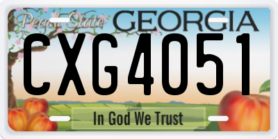 GA license plate CXG4051