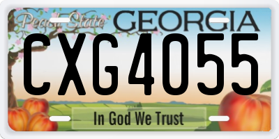 GA license plate CXG4055