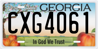 GA license plate CXG4061