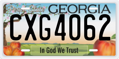 GA license plate CXG4062