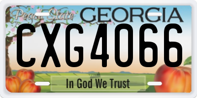 GA license plate CXG4066