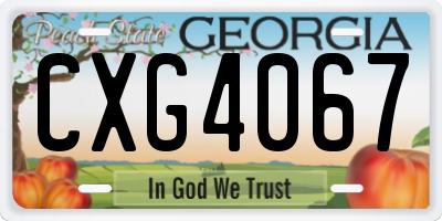 GA license plate CXG4067