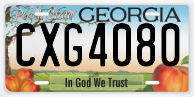 GA license plate CXG4080