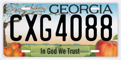 GA license plate CXG4088