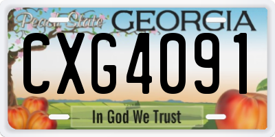 GA license plate CXG4091