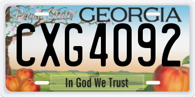 GA license plate CXG4092