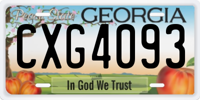 GA license plate CXG4093