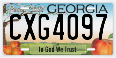 GA license plate CXG4097