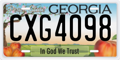 GA license plate CXG4098