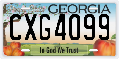 GA license plate CXG4099
