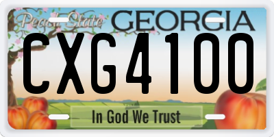 GA license plate CXG4100