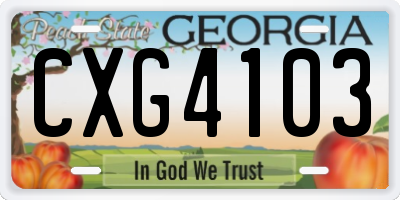 GA license plate CXG4103