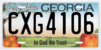 GA license plate CXG4106