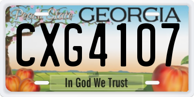 GA license plate CXG4107