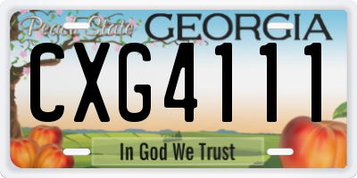 GA license plate CXG4111