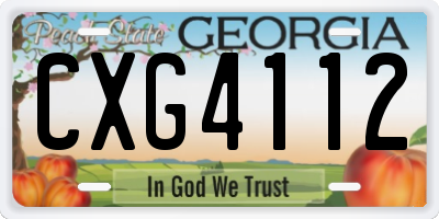 GA license plate CXG4112