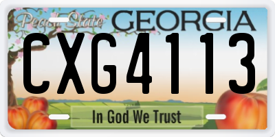 GA license plate CXG4113