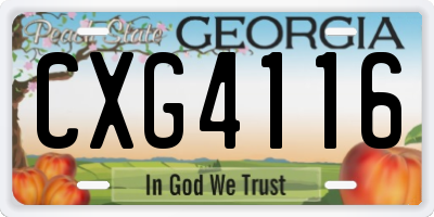 GA license plate CXG4116