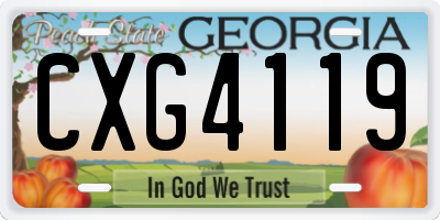 GA license plate CXG4119