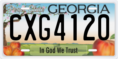 GA license plate CXG4120