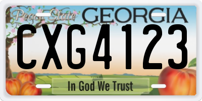 GA license plate CXG4123