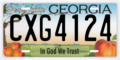 GA license plate CXG4124