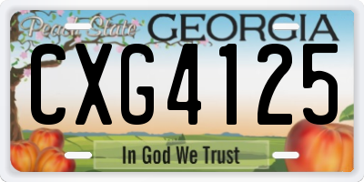GA license plate CXG4125