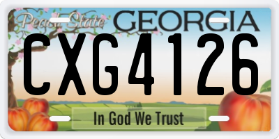 GA license plate CXG4126