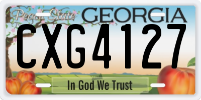 GA license plate CXG4127