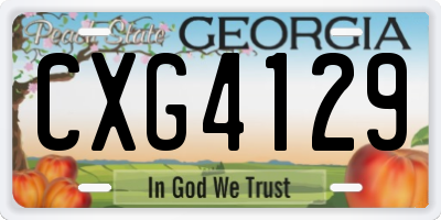 GA license plate CXG4129
