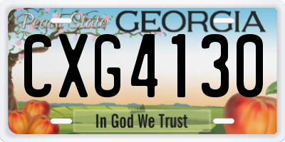 GA license plate CXG4130