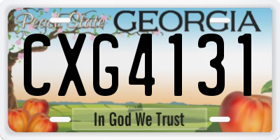 GA license plate CXG4131