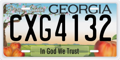 GA license plate CXG4132