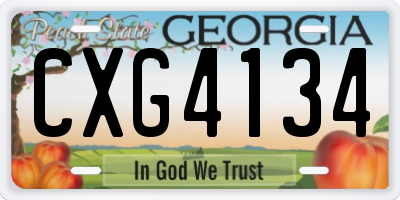 GA license plate CXG4134
