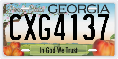GA license plate CXG4137