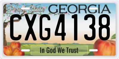 GA license plate CXG4138