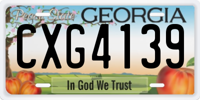 GA license plate CXG4139