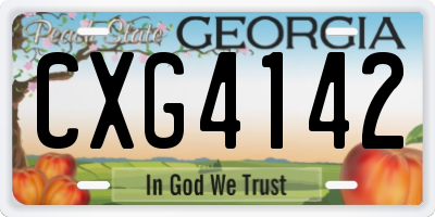 GA license plate CXG4142