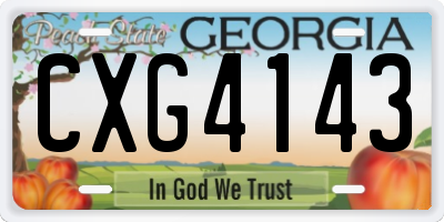 GA license plate CXG4143