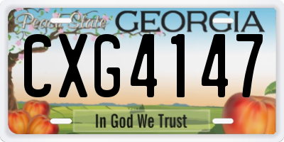 GA license plate CXG4147