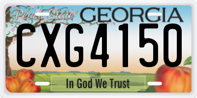 GA license plate CXG4150